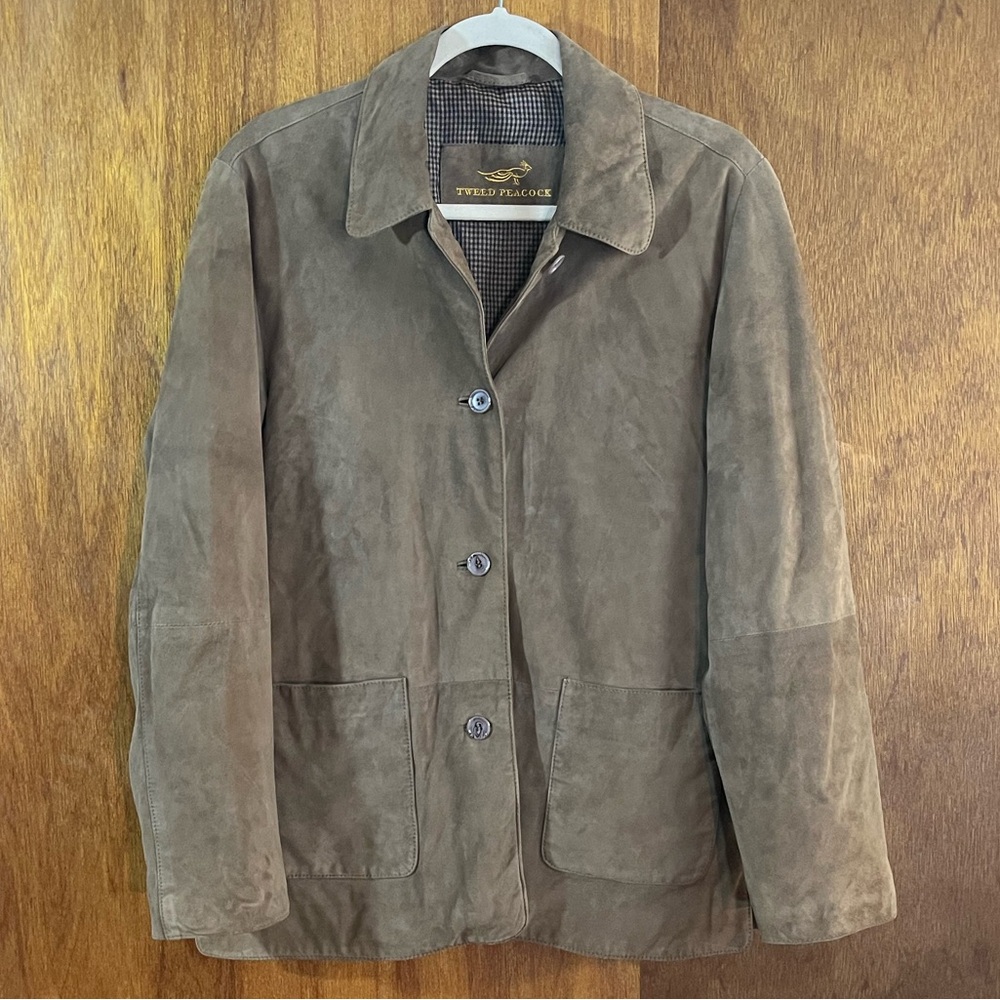 TWEED PEACOCK Tan Suede Jacket Sz L